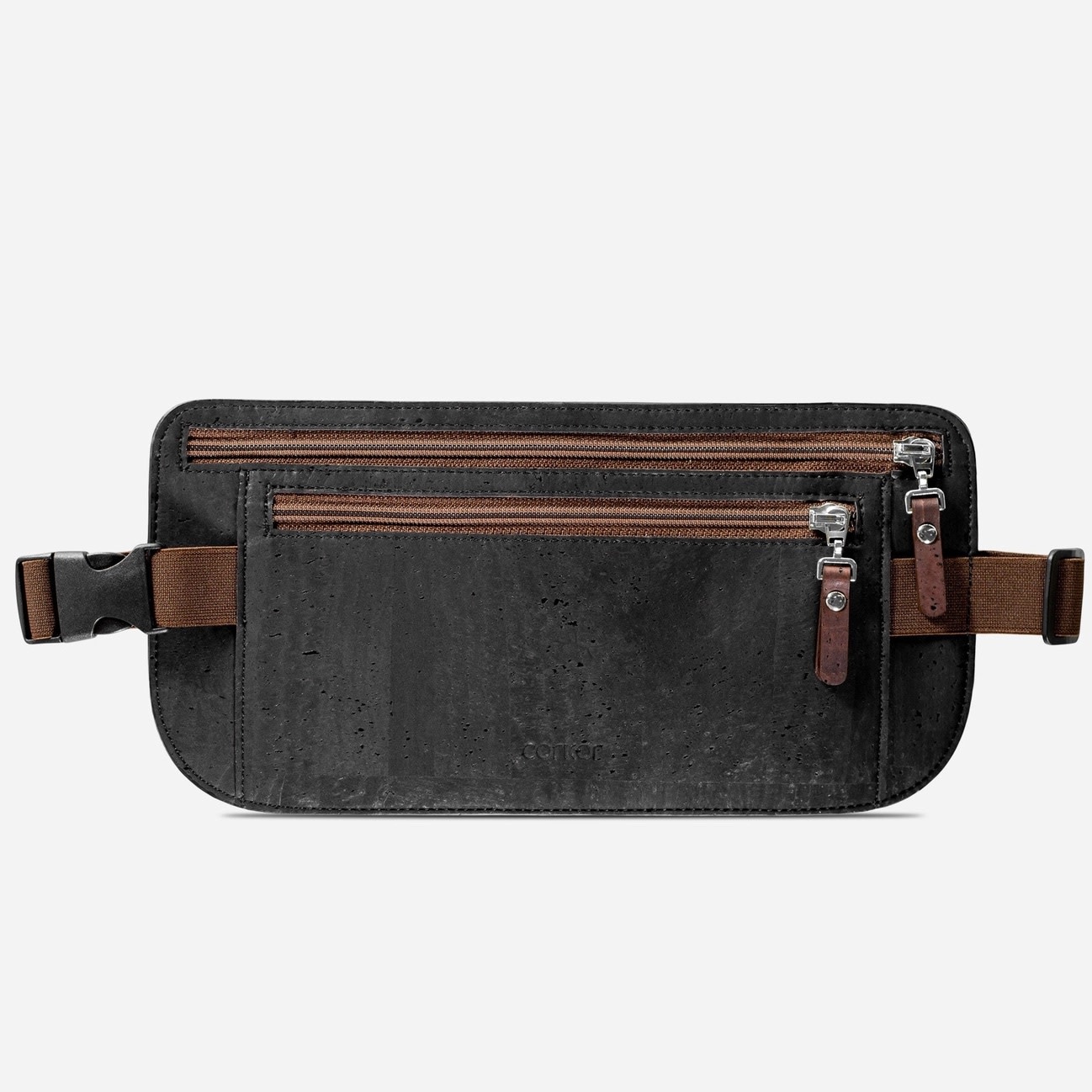 Travel Money Belt Slim Passport Holder Black Cleo + Kin