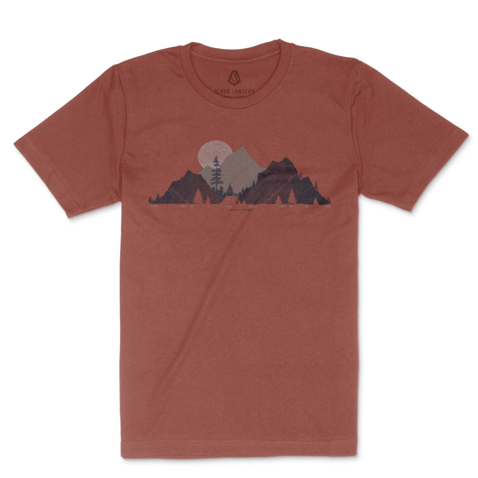Black Lantern Camp & Topo Men's Camping Themed T-Shirt