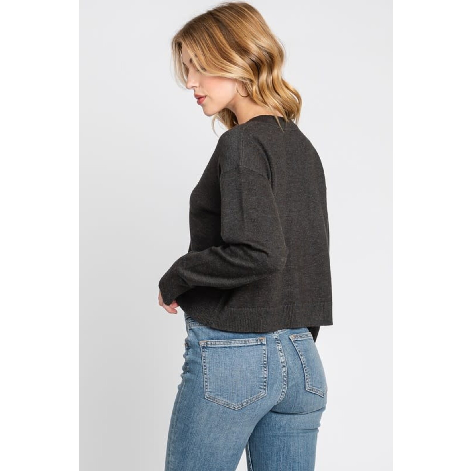 Final Touch Harley Ribbed Crop Sweater