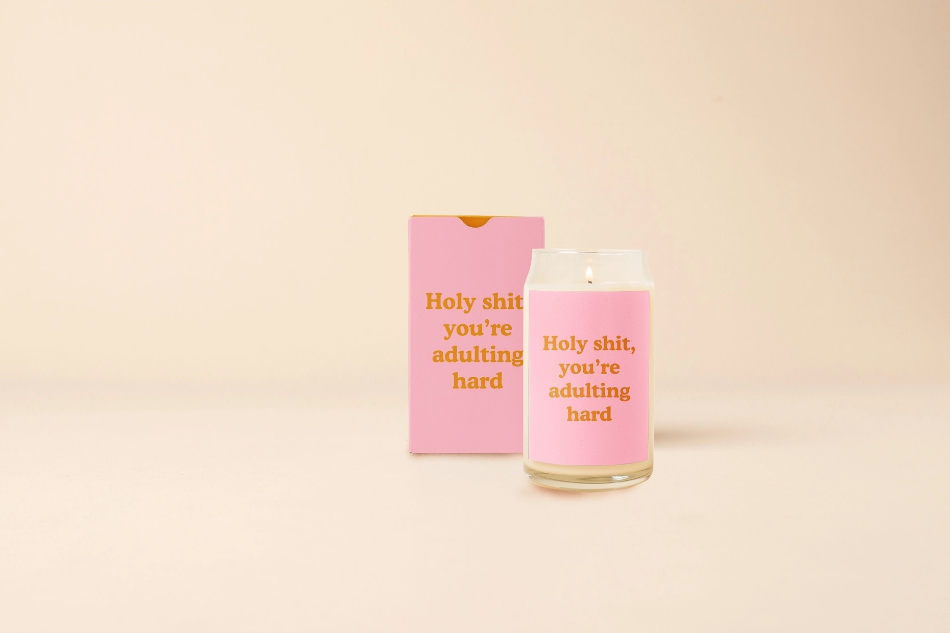 Glass Can Candle Holy shit you're adulting hard Cleo + Kin