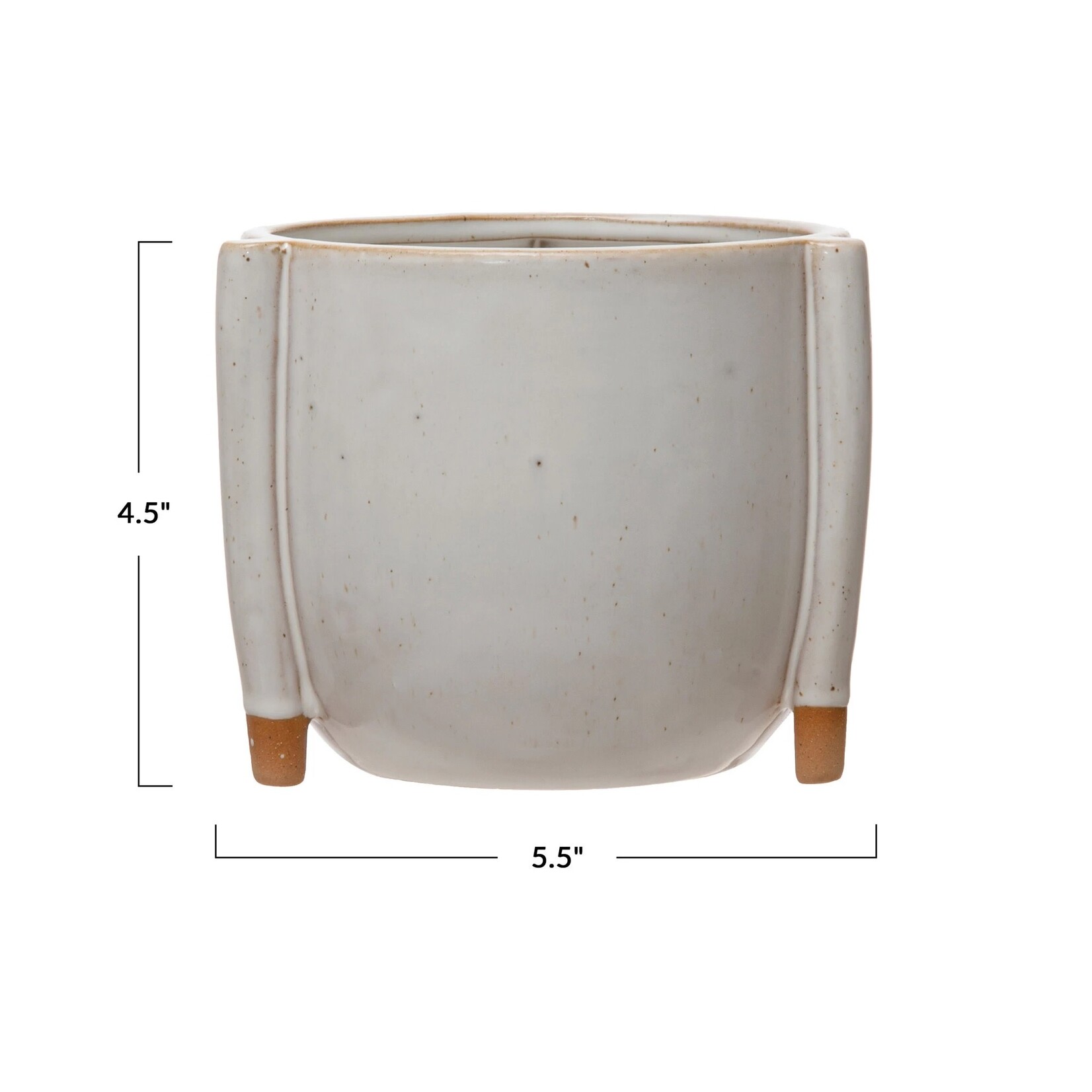 Stoneware Pot With Little Feet - Small
