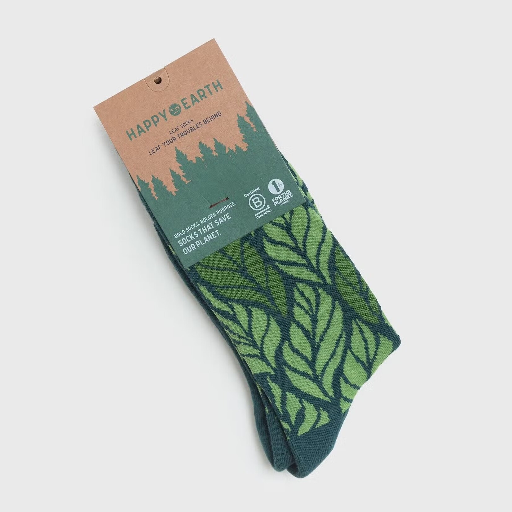 Happy Earth Leaf Socks