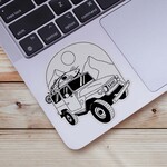 Big Moods Camping Jeep Clear - Sticker