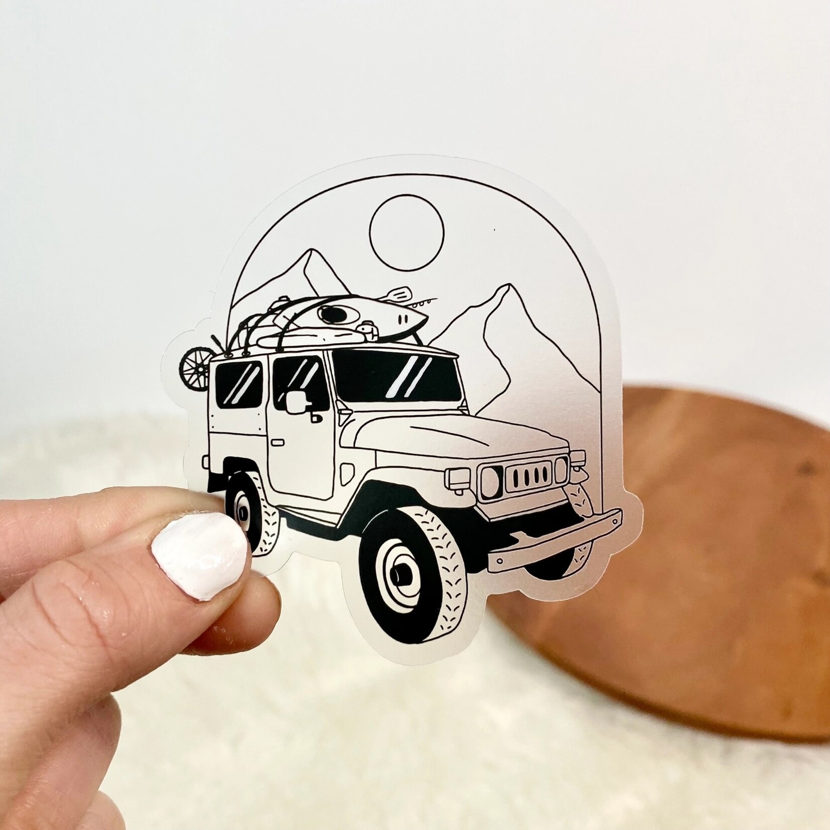 Big Moods Camping Jeep Clear - Sticker