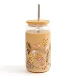 Beer Can Glass w/ Bamboo Lid - Flora & Fauna