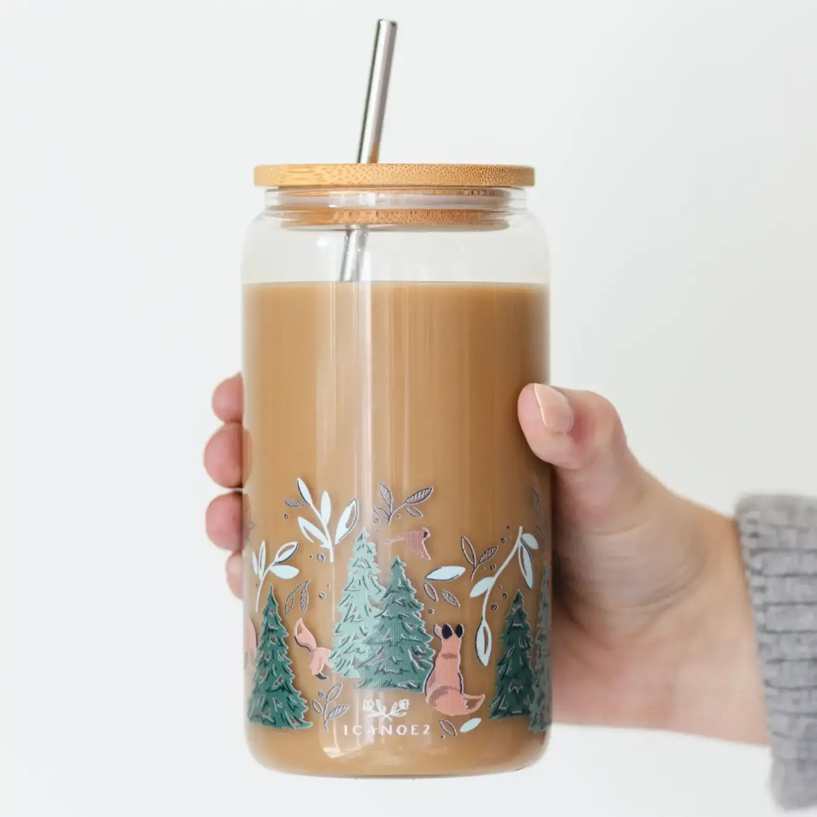 Beer Can Glass w/ Bamboo Lid - Desert - Cleo + Kin