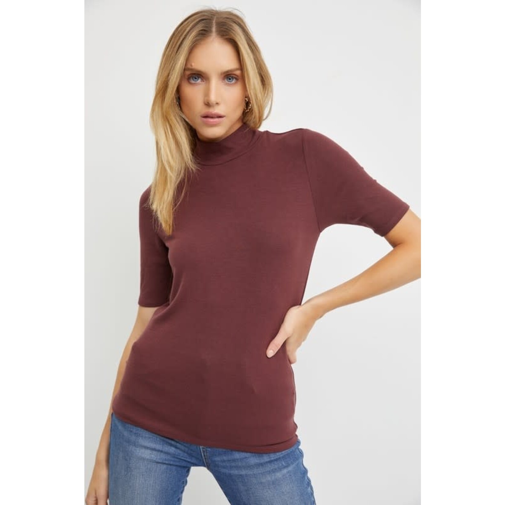 Be Cool Ruby Turtle Neck Top