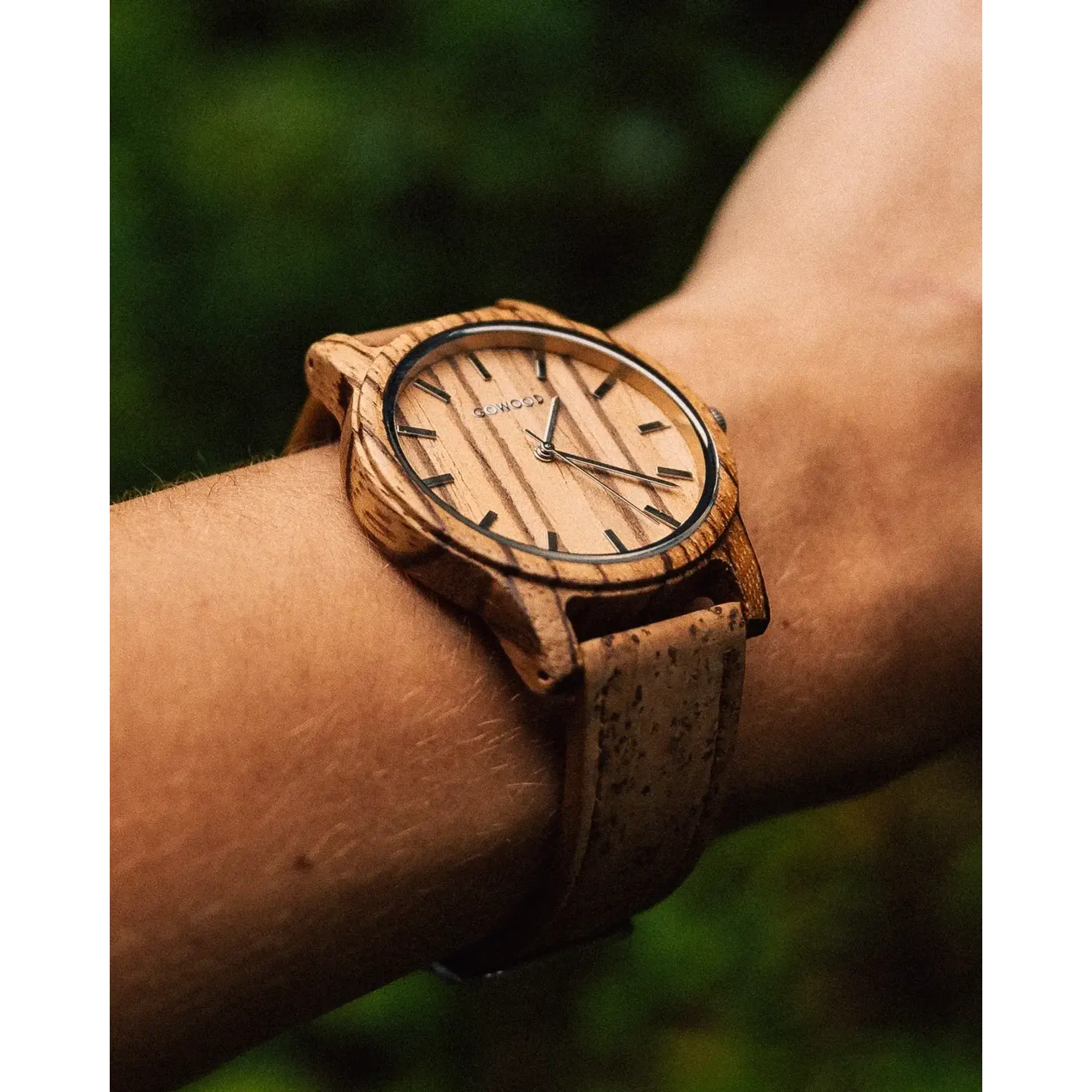 Go Wood Zebrawood Watch With Portuguese Cork Wristband
