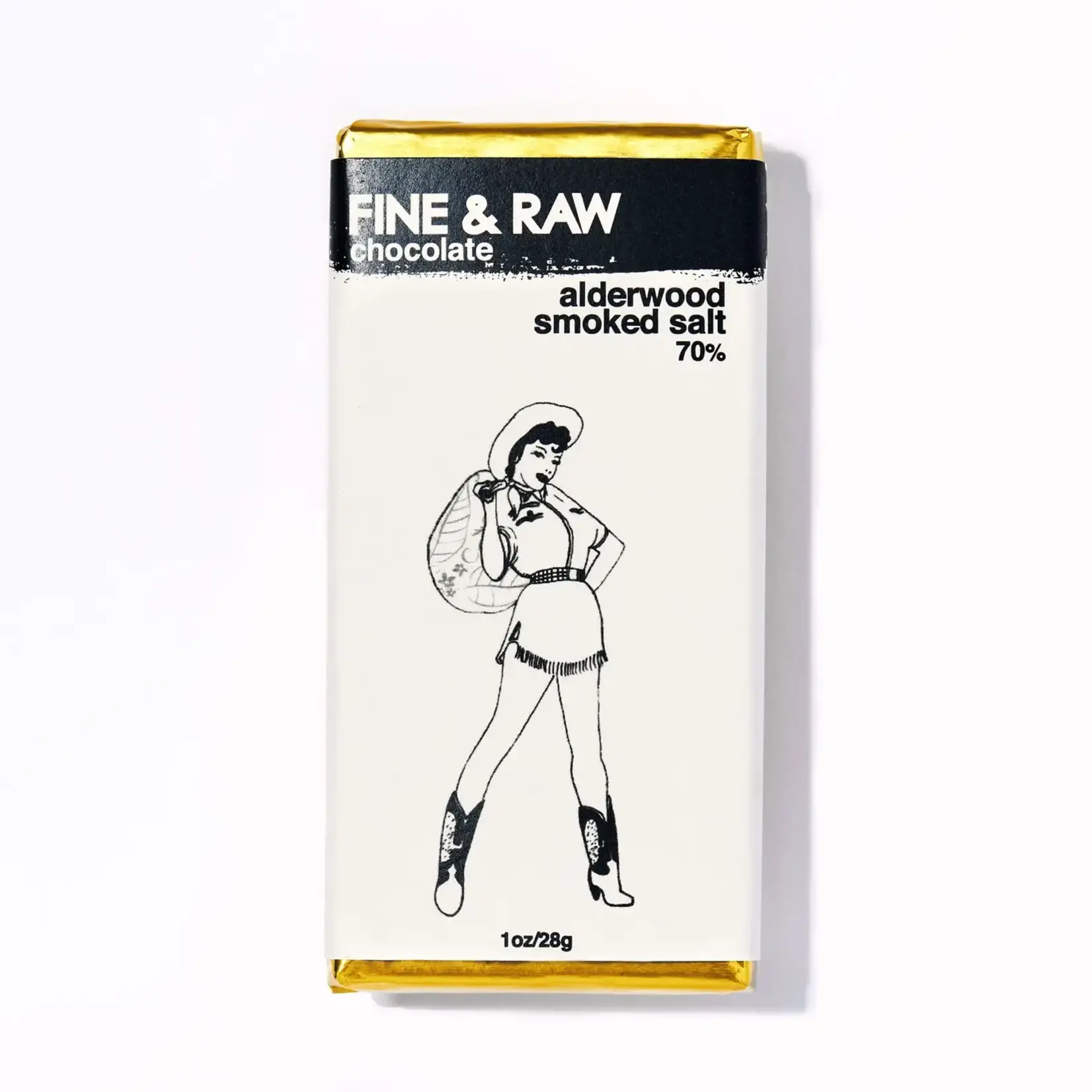 Fine & Raw Alderwood Smoked Salt Chocolate Bar