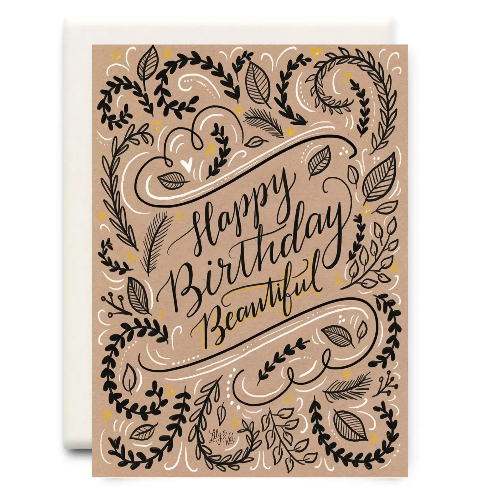 Brown Paper Birthday Floral  - Greeting Card