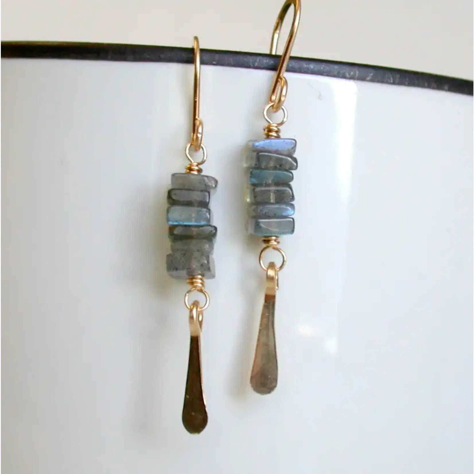 Linda Trent Jewelry 14k Gold Fill Labradorite Stack Earrings