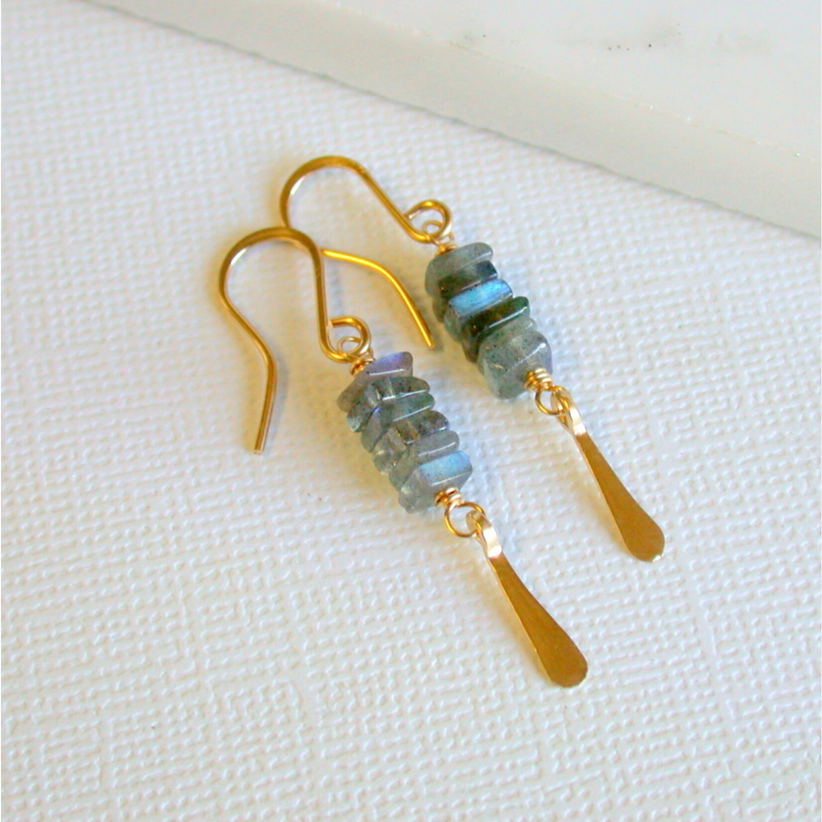 Linda Trent Jewelry 14k Gold Fill Labradorite Stack Earrings