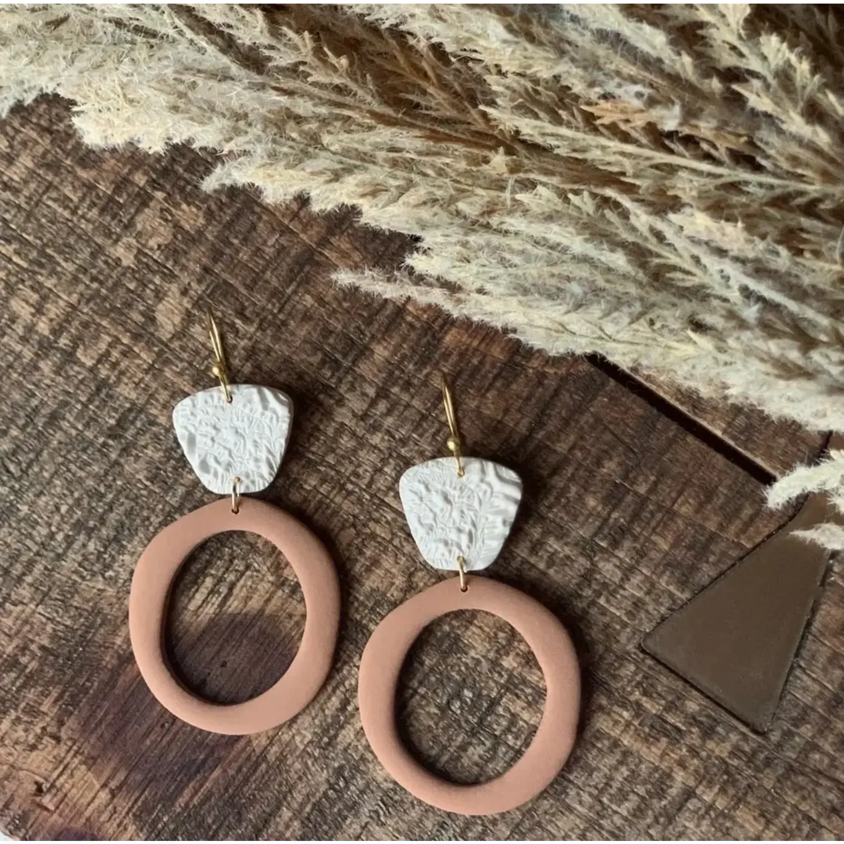 Ethereal Clay Flora Hoop Earrings