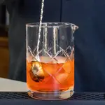 A Bar Above Cocktail Mixing Glass