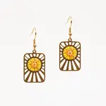 Altiplano Beaded & Brass Sunburst Earrings