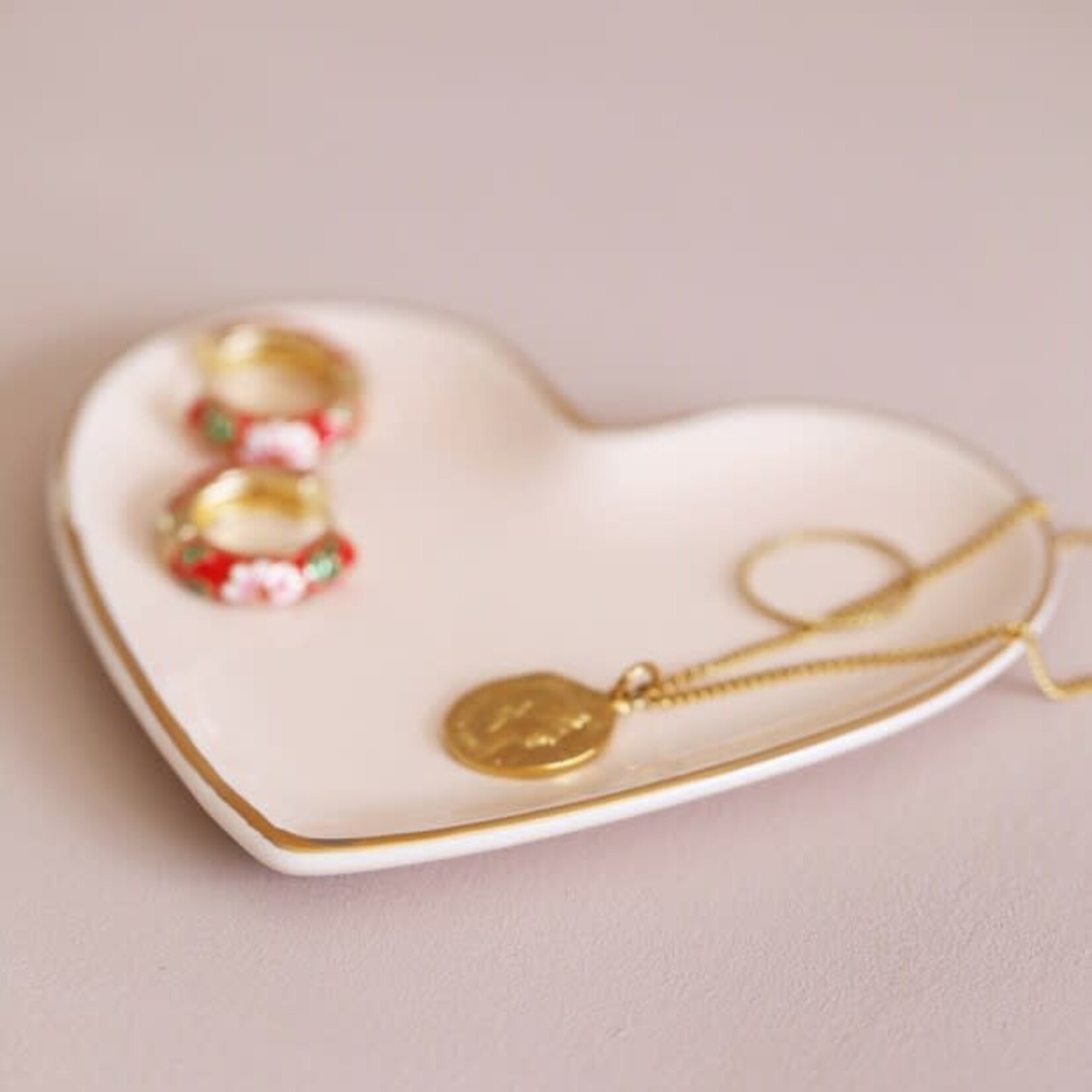 Lisa Angel Pink Heart Trinket Dish