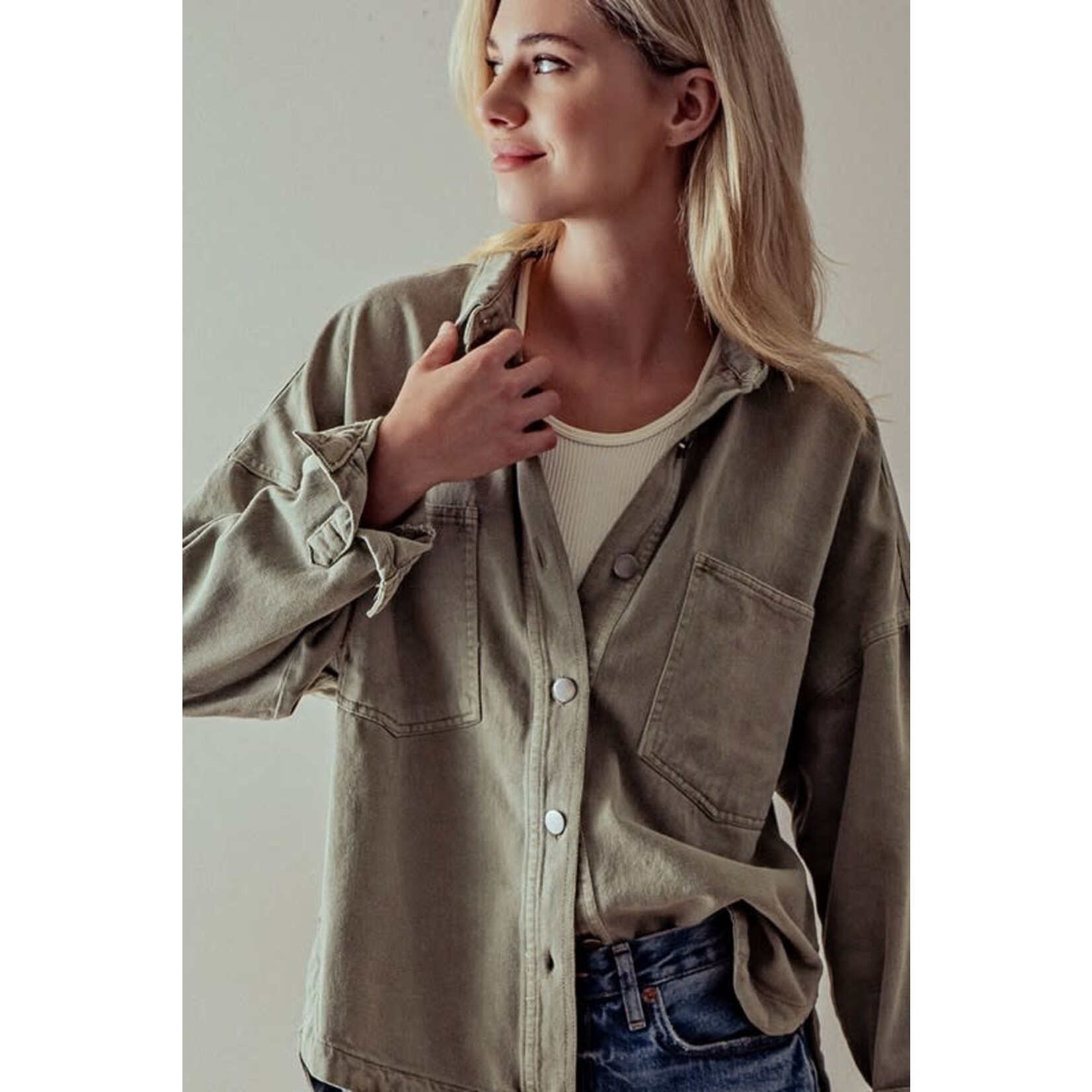 Allison Relaxed Fit Button Down Shacket