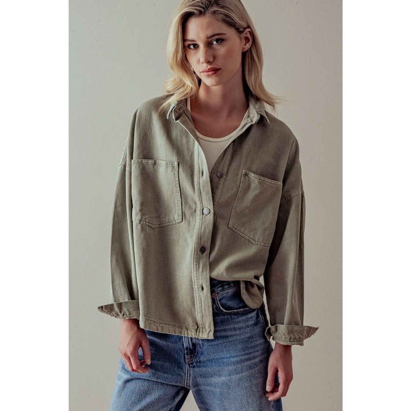 Allison Relaxed Fit Button Down Shacket