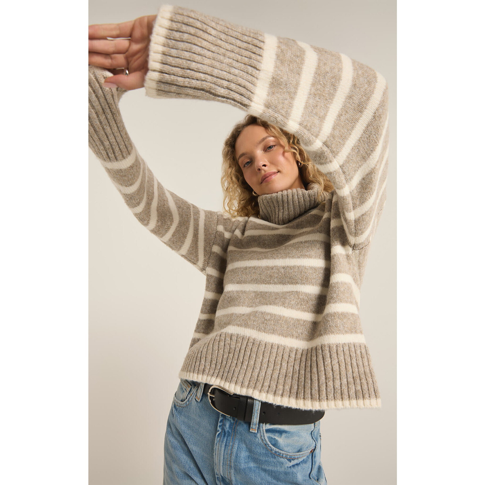 Z Supply Josephine Stripe Turtleneck Sweater