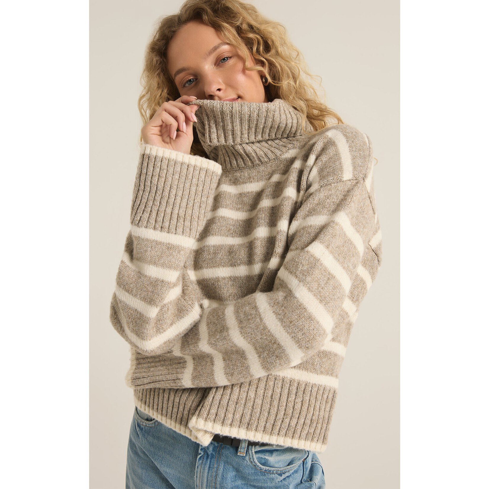 Z Supply Josephine Stripe Turtleneck Sweater