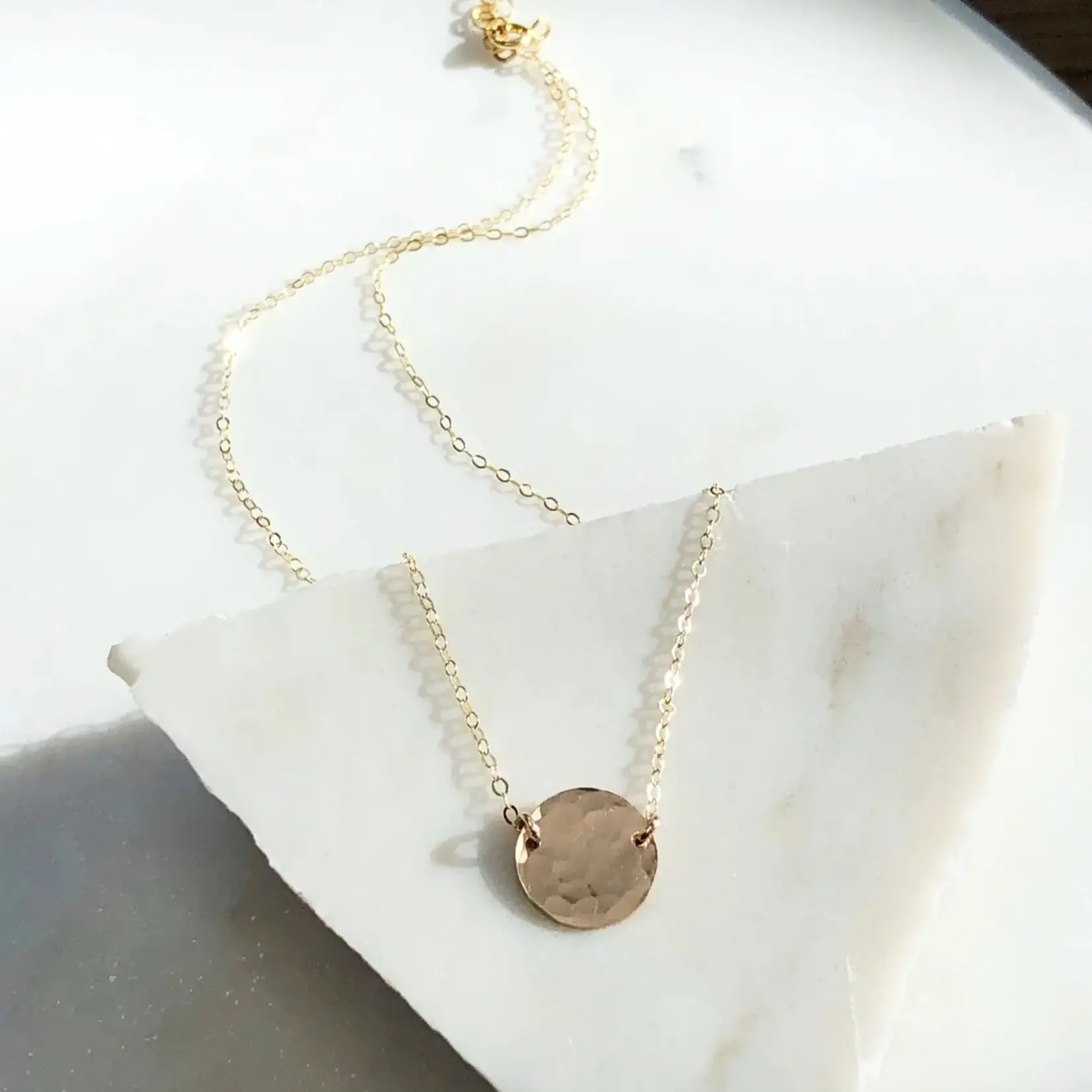 Token Jewelry 14k Gold Fill Mini Moon Pendant Necklace