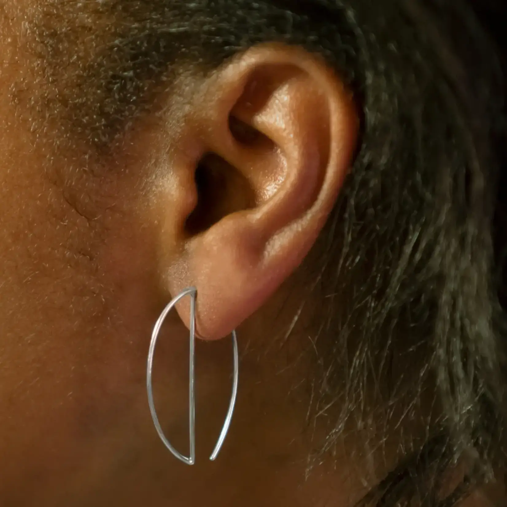Nina Designs Geometric Hoop Earrings - Sterling Silver