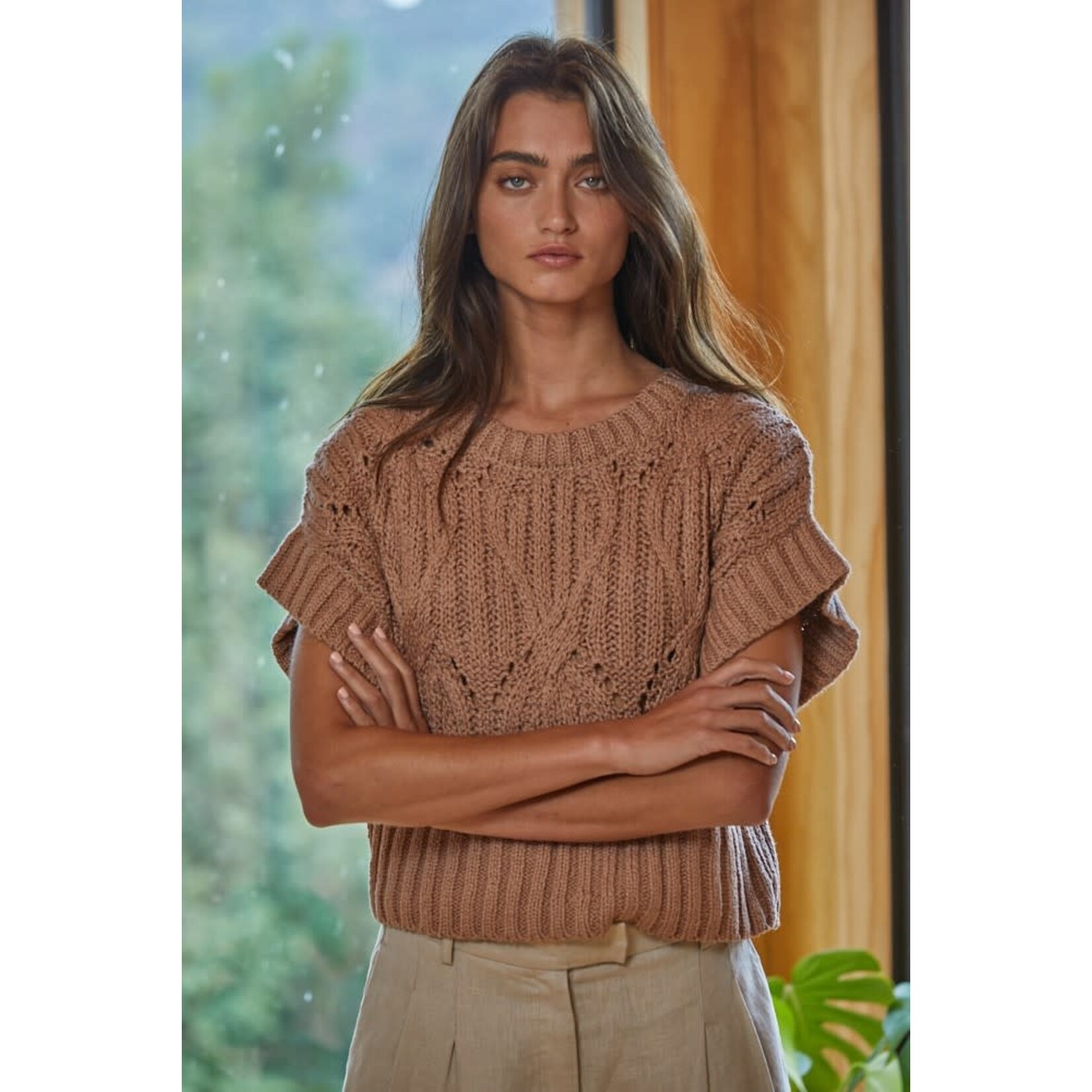 Brynne Crochet Sweater Top