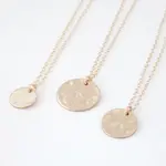 Barberry & Lace 14k Gold Fill Hammered Disc Necklace