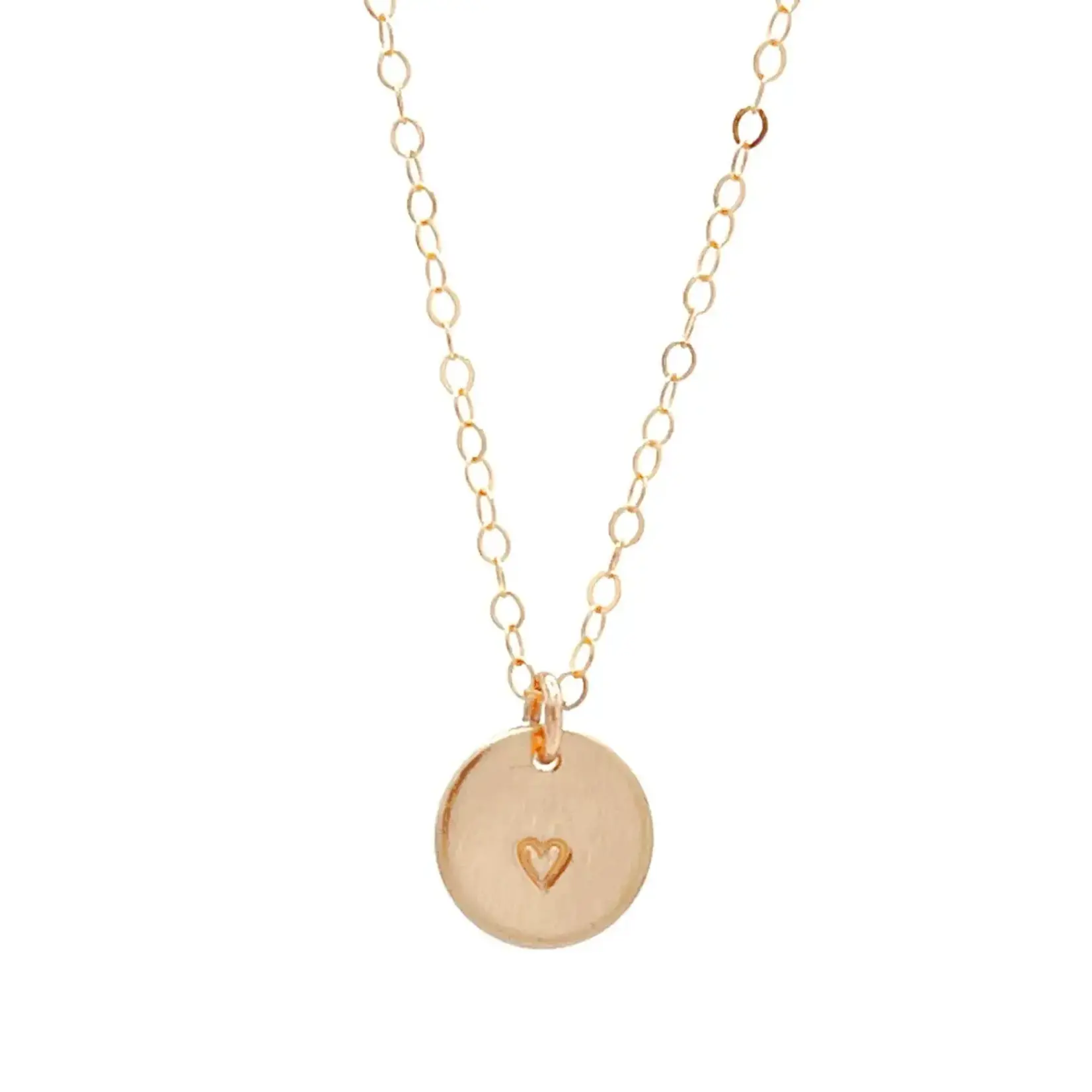 Barberry & Lace 14k Gold Filled Heart Disc Necklace