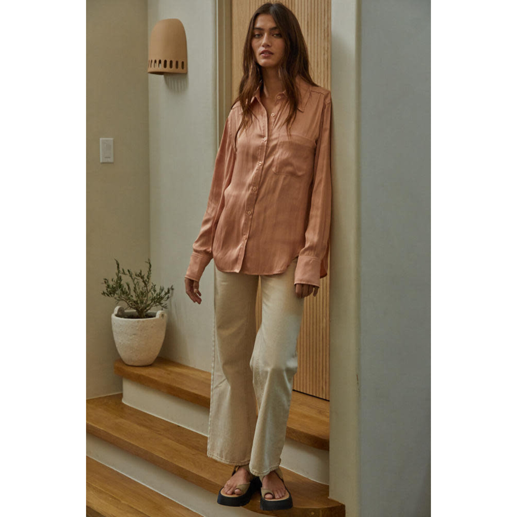 Sonika Satin Button Down