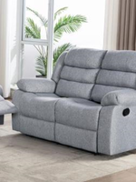 Millet Reclining Loveseat Fabric Light Grey Manual