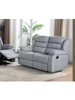 Millet Reclining Loveseat Fabric Light Grey Manual