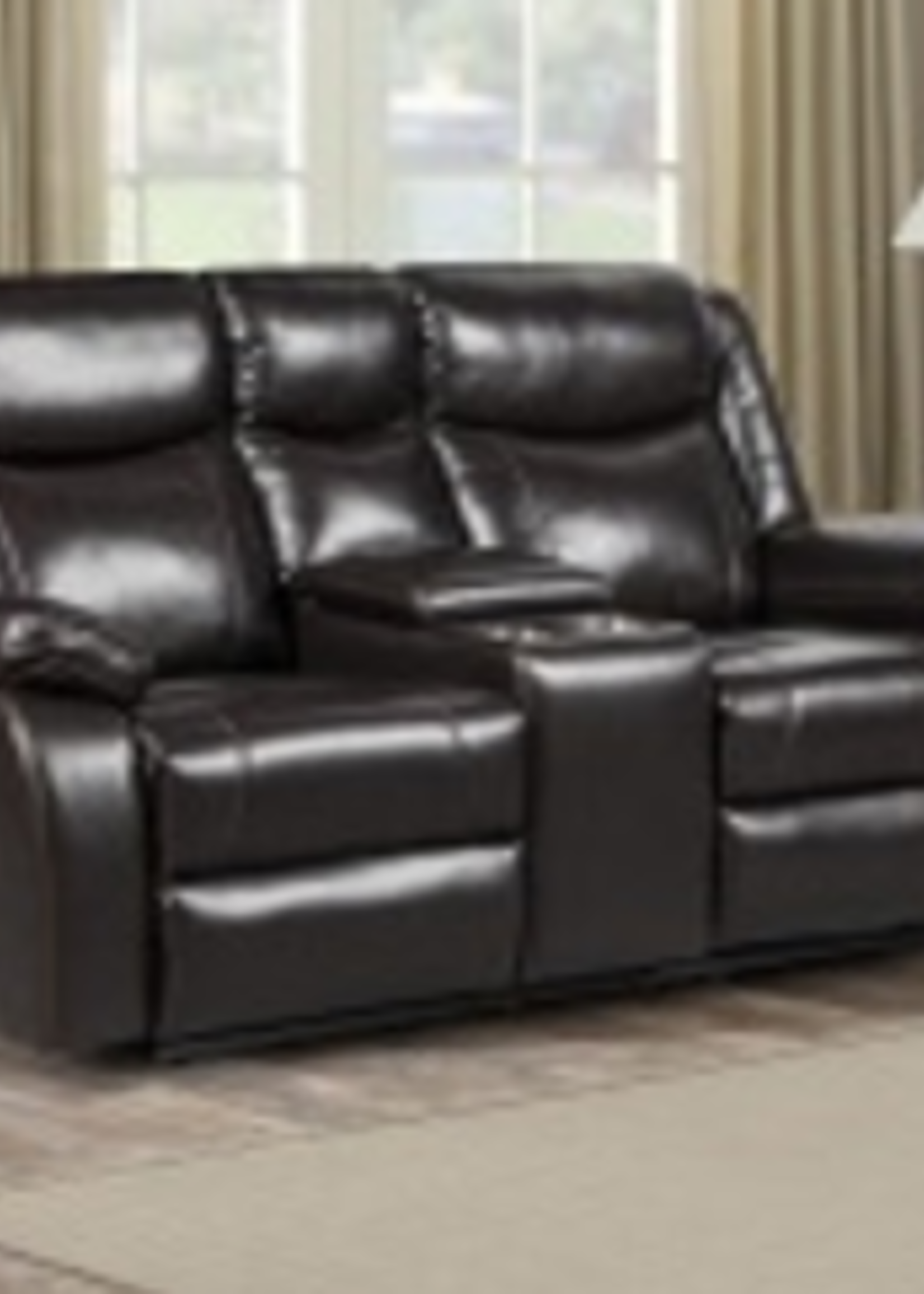 Settler Reclining Loveseat with Console BlackBerry