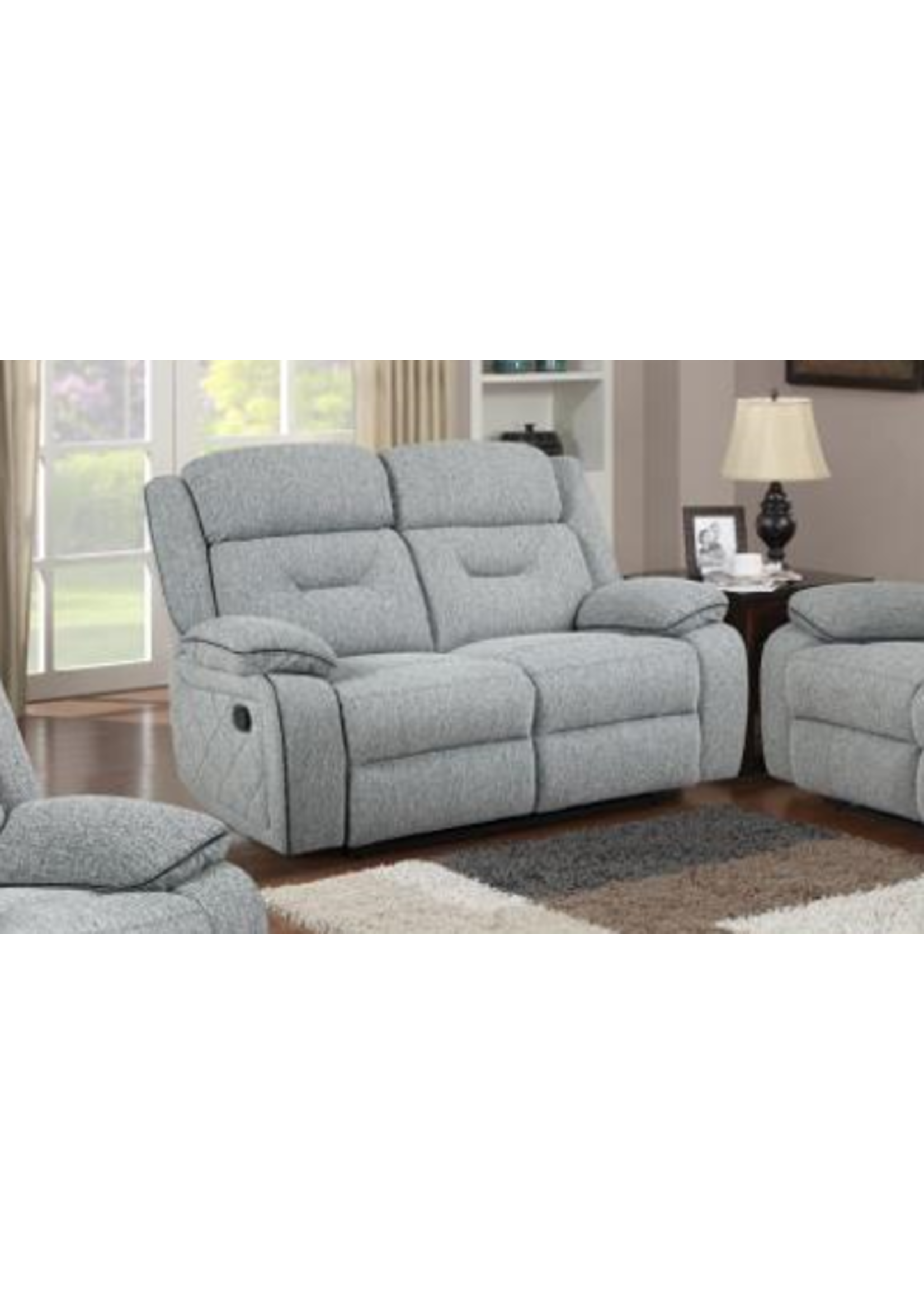 Manning Reclining Loveseat  Fabric with Diamond Pattern