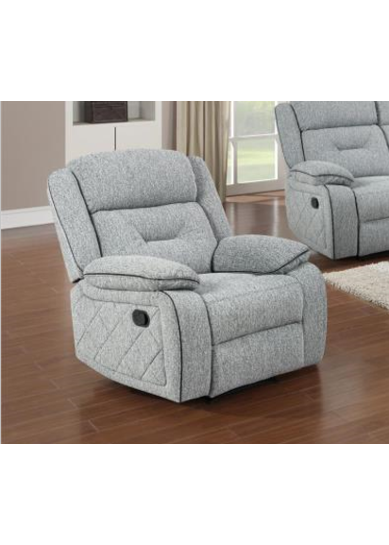 Manning Reclining Fabric Chair with Diamond Pattern