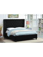 The Victoria- King Fabric Wing Bed Deep Button Tufting Nailhead Details
