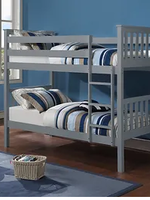 The Nanaimo Twin Over Twin Bunk Bed Grey Converts into Two Twin Beds