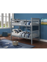 The Nanaimo Twin Over Twin Bunk Bed Grey Converts into Two Twin Beds