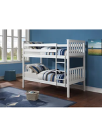 The Nanaimo Twin over Twin Bunk Bed White Converts into two twin Beds