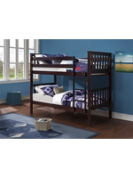 The Nanaimo Twin Over Twin Bunk bed Espresso Converts into two twin beds