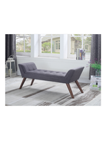 Grey Fabric Bench 50”L 18”W 22”H