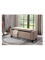 Storage Bench Beige With Nail Heads 52”L 16”W 19”H