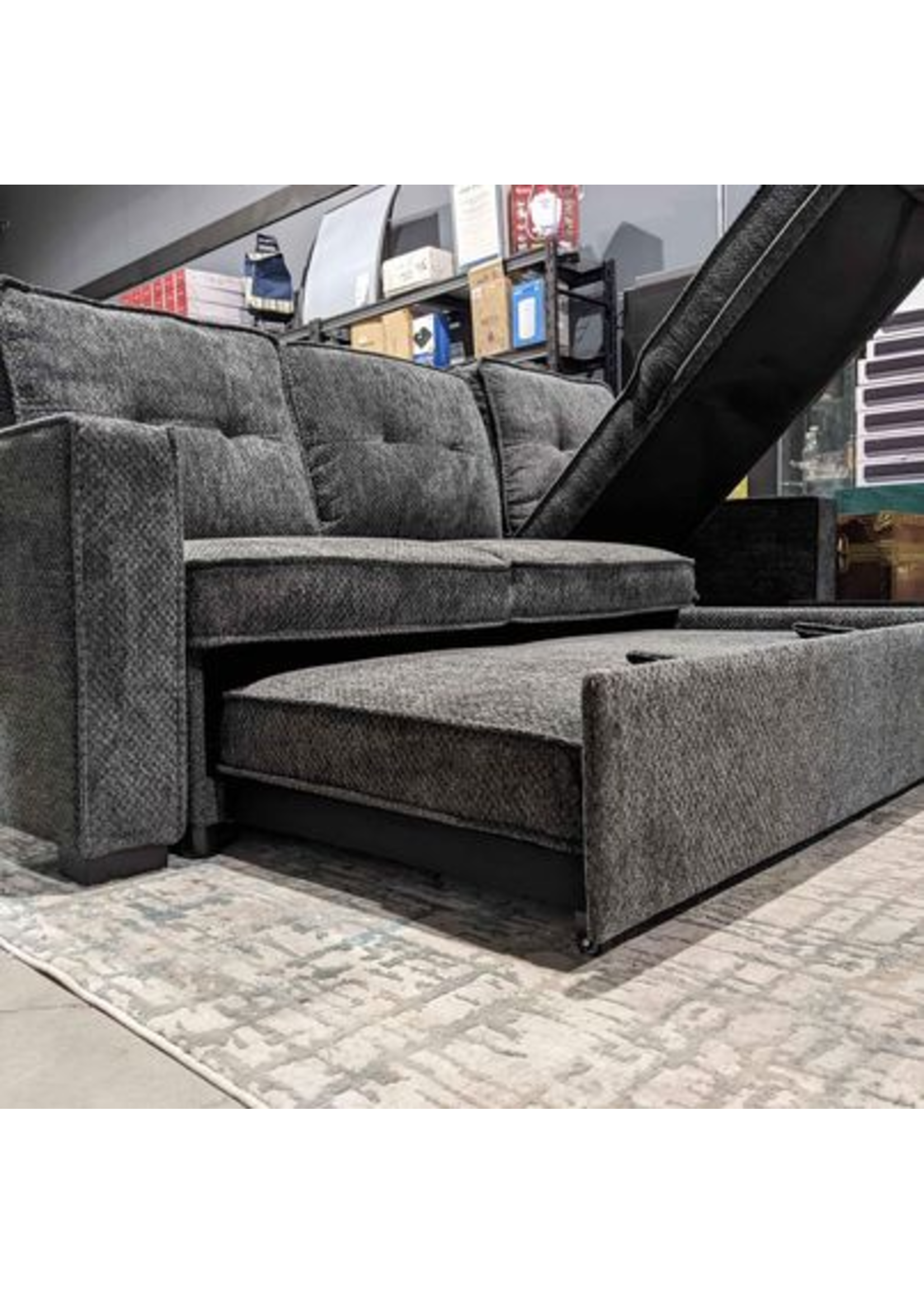 Carlton Reversible Sectional 89" by 58" Storage in chaise