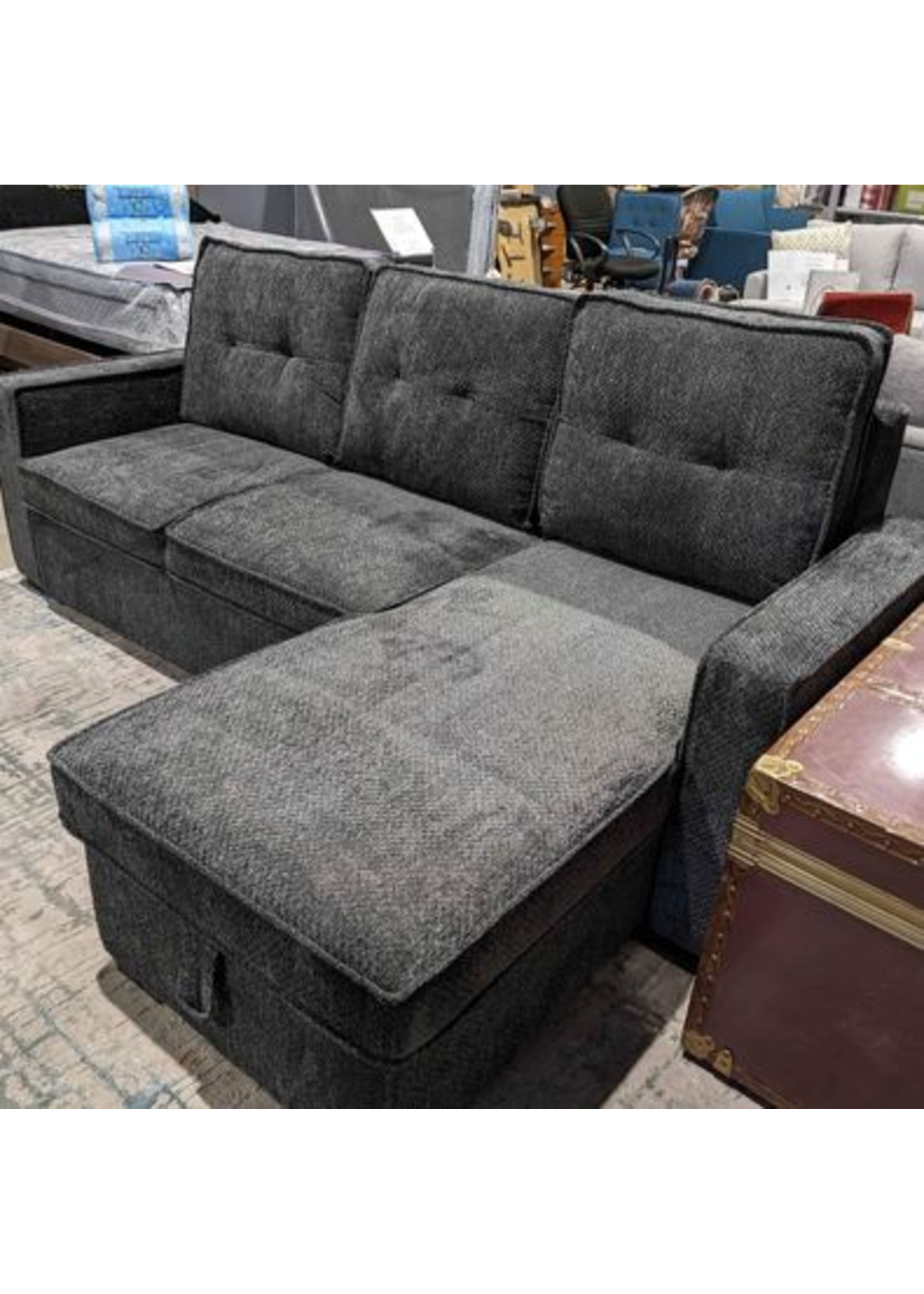 Carlton Reversible Sectional 89" by 58" Storage in chaise