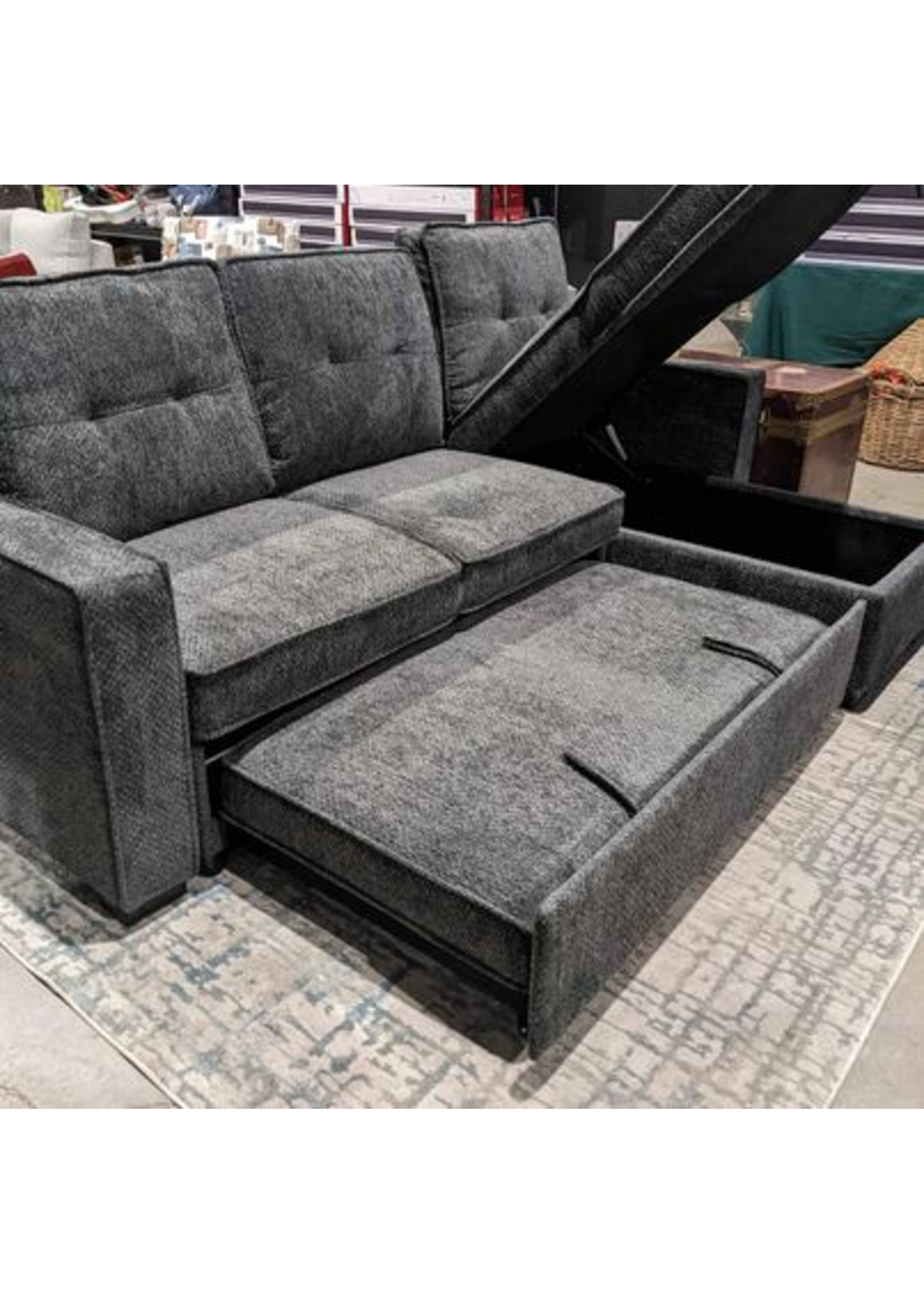 Carlton Reversible Sectional 89" by 58" Storage in chaise