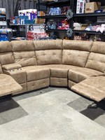 Chestermere Theatre Reclining Sectional with Console Tan Color
