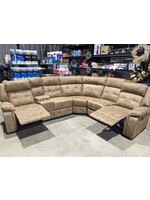 Capo  Theatre Reclining Sectional with Console Tan Color