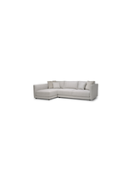 Ames 109 inch by 72 inch Sectional Stocked in Elliston Oyster - DEFENDER fabric. Toss in Hendricks Silver and Elliston Oyster. Sectional available as RAF and LAF (as shown).