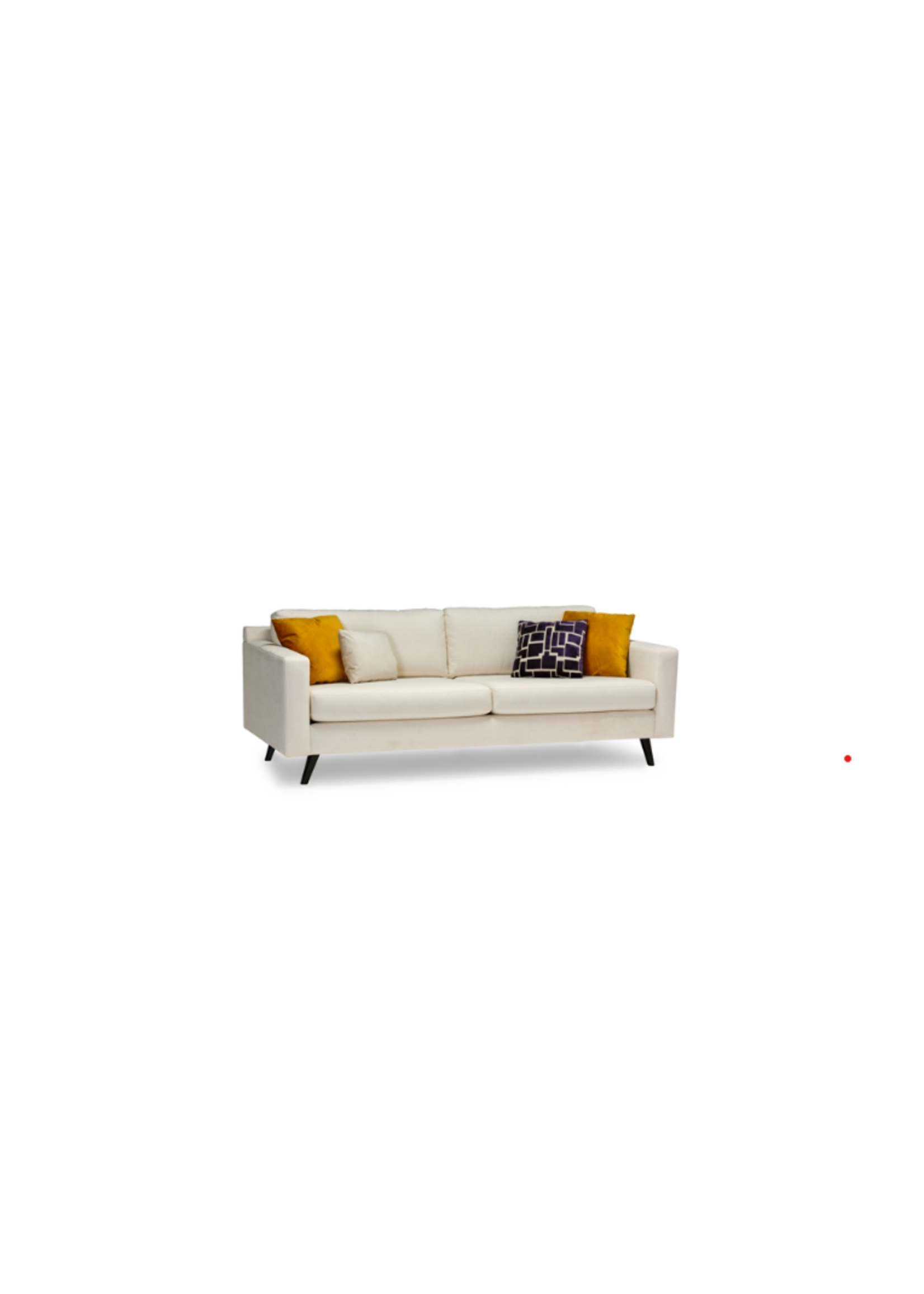Anson Sofa Stardust Ivory - DEFENDER fabric. Espresso Finish 90inch wide by 38inch deep