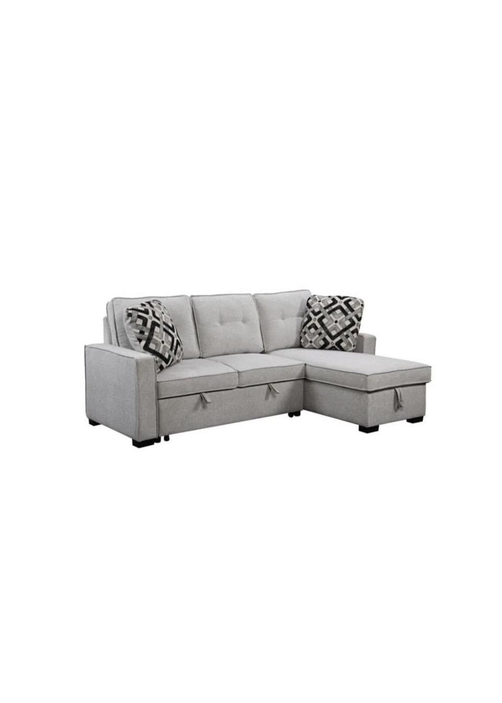 Carlton Reversible Sectional 89" by 58" Storage in chaise Egyptian Grey